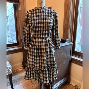 And Other Stories smocked plaid dress new with tags size 6
